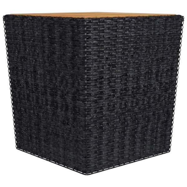 3-tlg. Bistro-Set Poly Rattan und Massivholz Schwarz