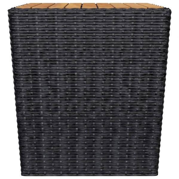 3-tlg. Bistro-Set Poly Rattan und Massivholz Schwarz