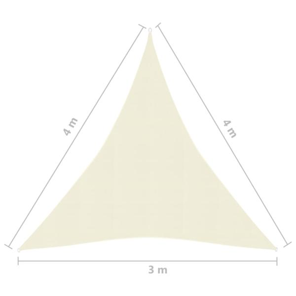 Sonnensegel 160 g/m² Cremeweiß 3x4x4 m HDPE