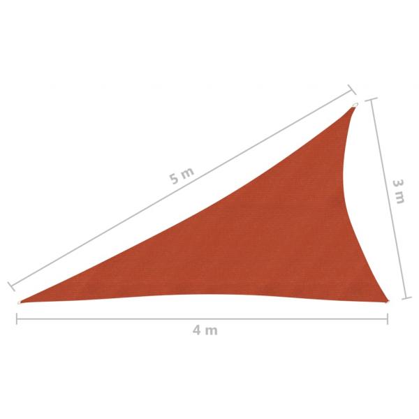 Sonnensegel 160 g/m² Terrakottarot 3x4x5 m HDPE