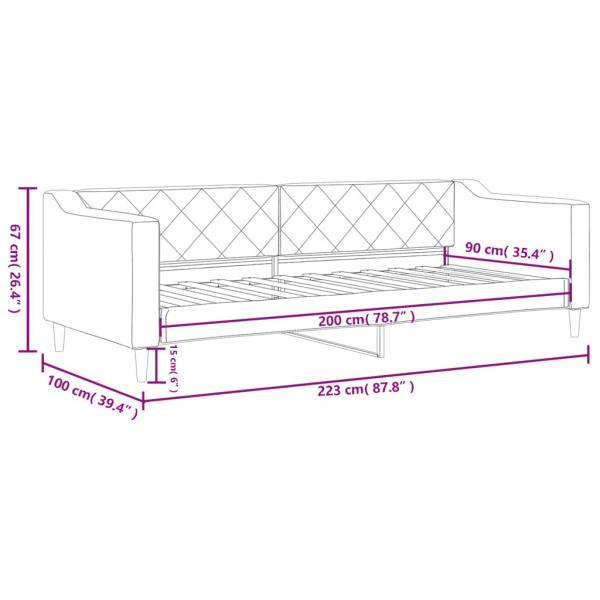 Tagesbett Taupe 90x200 cm Stoff