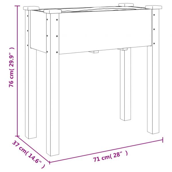 Pflanzkübel mit Einsatz und Rollen Braun 71x37x80 cm Tannenholz