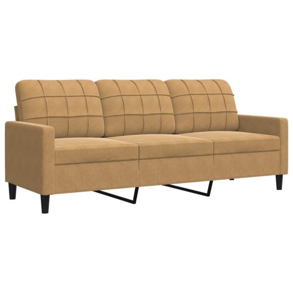 3-Sitzer-Sofa Braun 180 cm Samt