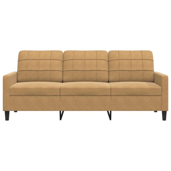 3-Sitzer-Sofa Braun 180 cm Samt