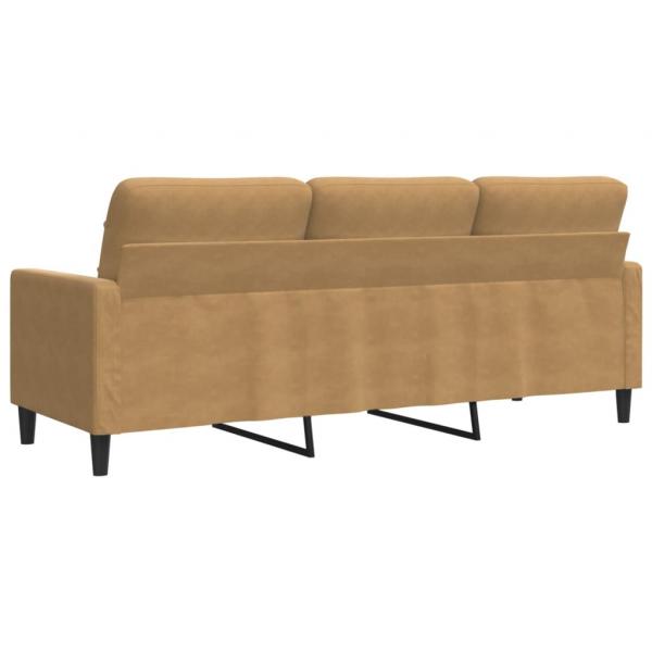 3-Sitzer-Sofa Braun 180 cm Samt