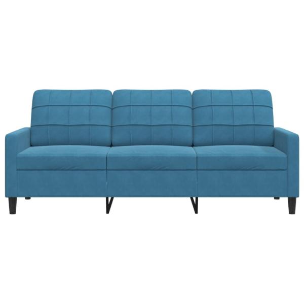 3-Sitzer-Sofa Blau 180 cm Samt