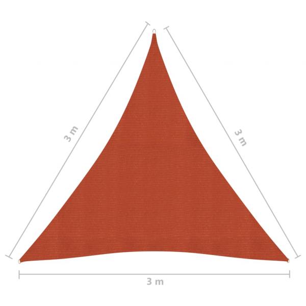 Sonnensegel 160 g/m² Terrakottarot 3x3x3 m HDPE