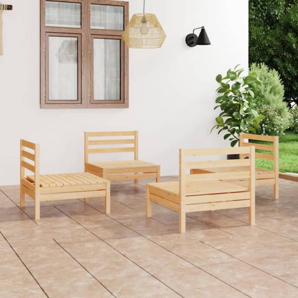 ARDEBO.de - 4-tlg. Garten-Lounge-Set Massivholz Kiefer