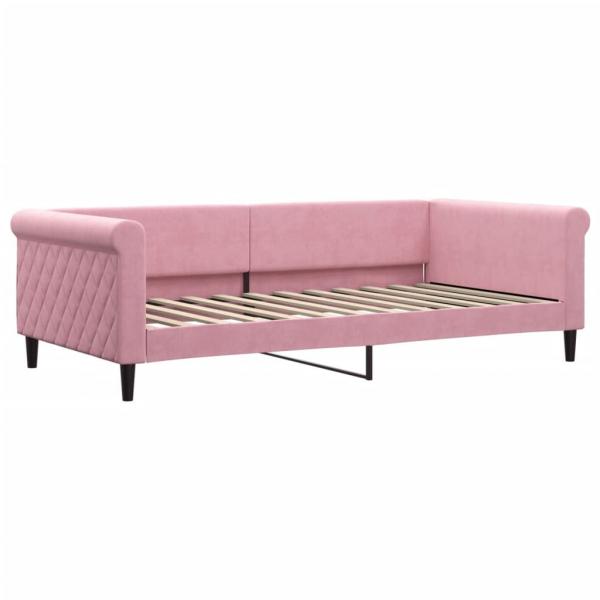 Tagesbett Ausziehbar Rosa 100x200 cm Samt