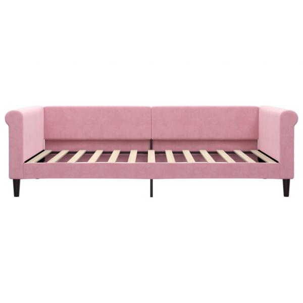 Tagesbett Ausziehbar Rosa 100x200 cm Samt