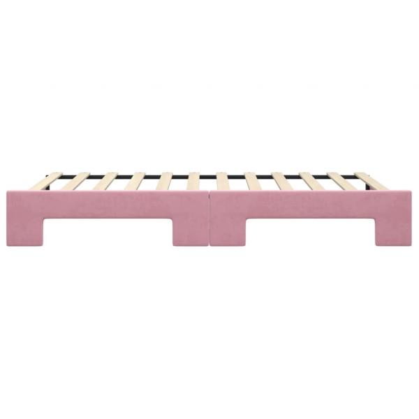 Tagesbett Ausziehbar Rosa 100x200 cm Samt