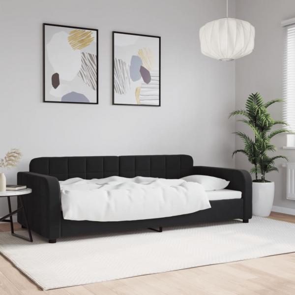 ARDEBO.de - Tagesbett Schwarz 90x190 cm Samt