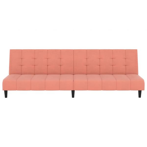 Schlafsofa 2-Sitzer Rosa Samt