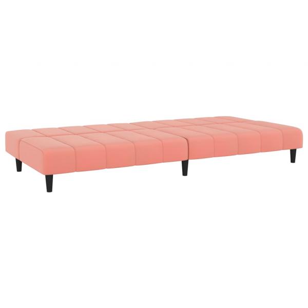 Schlafsofa 2-Sitzer Rosa Samt