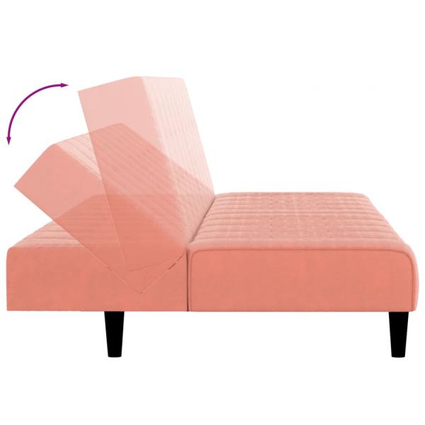 Schlafsofa 2-Sitzer Rosa Samt