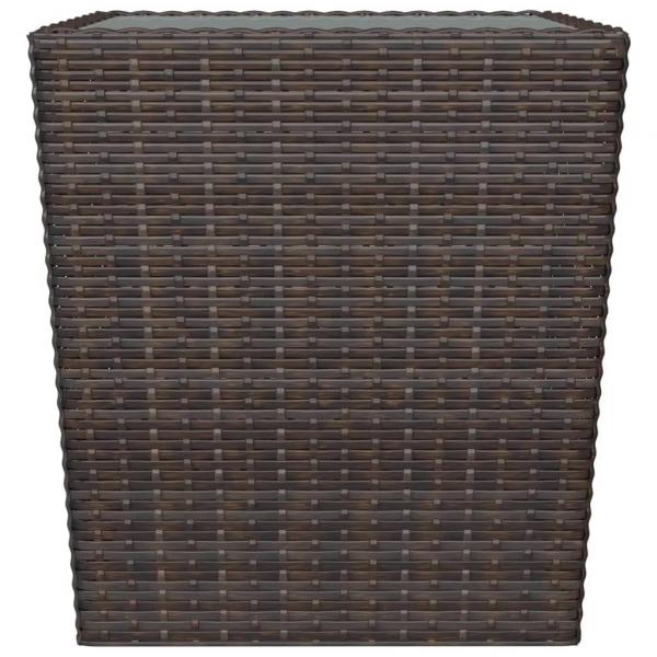 3-tlg. Bistro-Set Poly-Rattan und Hartglas Braun