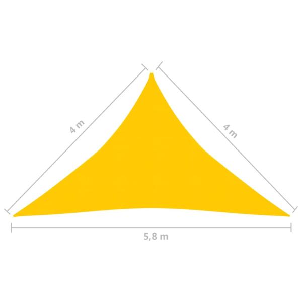 Sonnensegel 160 g/m² Gelb 4x4x5,8 m HDPE