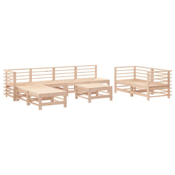 9-tlg. Garten-Lounge-Set Massivholz Kiefer