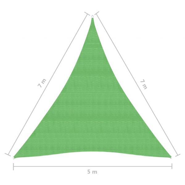 Sonnensegel 160 g/m² Hellgrün 5x7x7 m HDPE