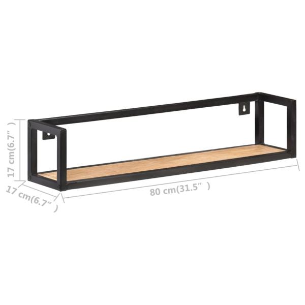 Wandregale 2 Stk. 80 cm Raues Mangoholz