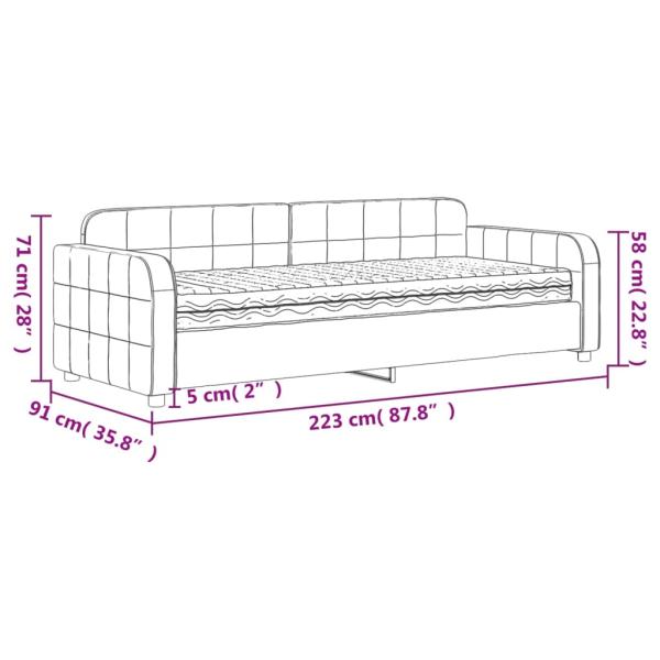 Tagesbett mit Matratze Gelb 80x200 cm Samt