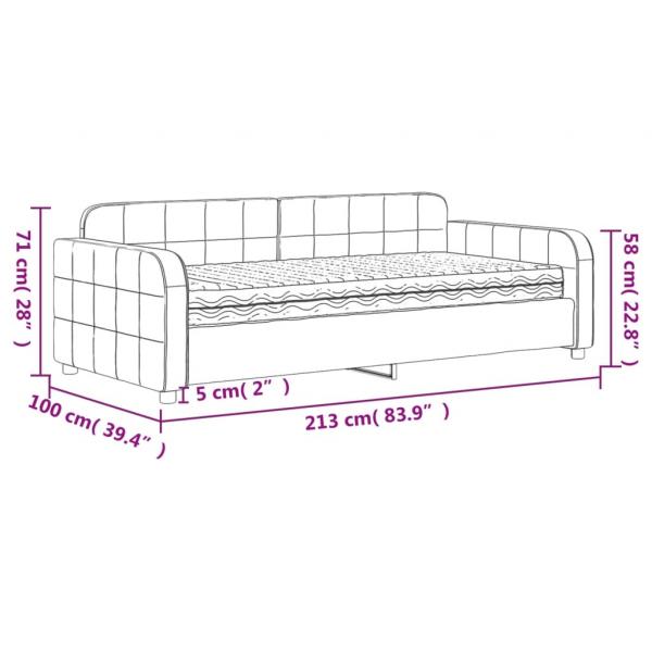 Tagesbett mit Matratze Schwarz 90x190 cm Samt