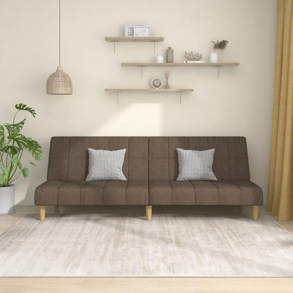 ARDEBO.de - Schlafsofa 2-Sitzer Taupe Stoff