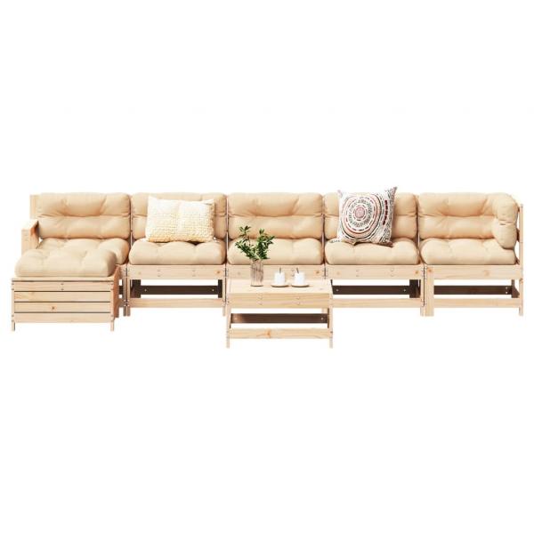 ARDEBO.de - 7-tlg. Garten-Lounge-Set Massivholz Kiefer