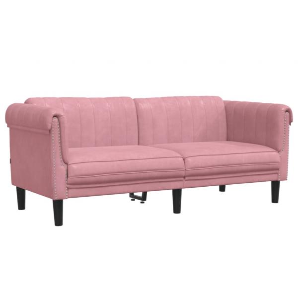 Sofa 2-Sitzer Rosa Samt