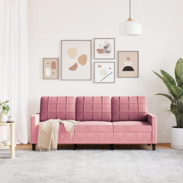 3-Sitzer-Sofa Rosa 180 cm Samt