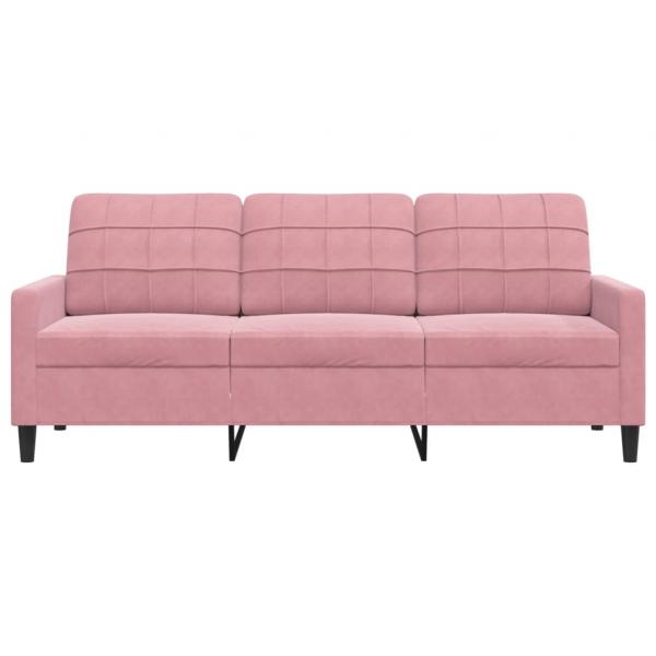 3-Sitzer-Sofa Rosa 180 cm Samt