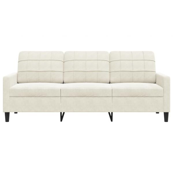 3-Sitzer-Sofa Creme 180 cm Samt