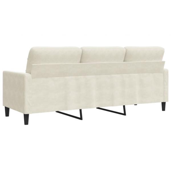 3-Sitzer-Sofa Creme 180 cm Samt