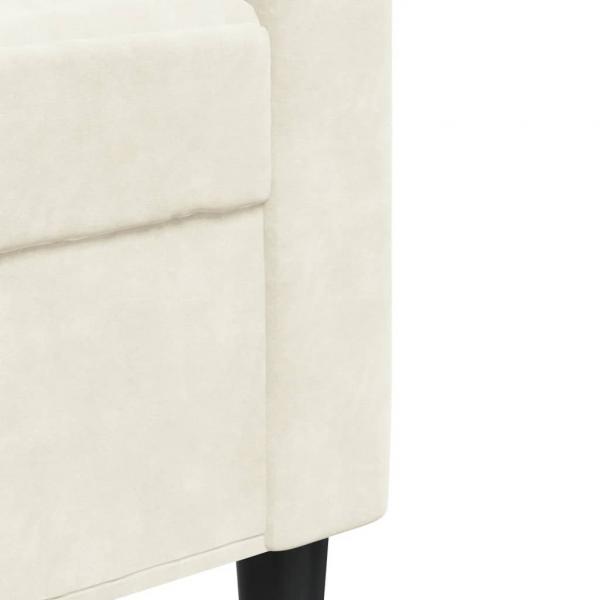 3-Sitzer-Sofa Creme 180 cm Samt