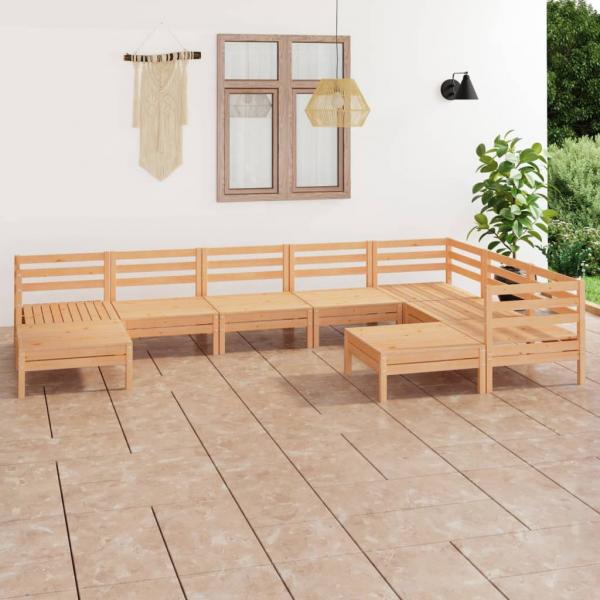 ARDEBO.de - 9-tlg. Garten-Lounge-Set Massivholz Kiefer