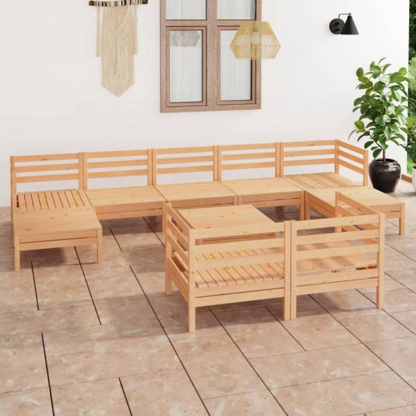 ARDEBO.de - 10-tlg. Garten-Lounge-Set Massivholz Kiefer