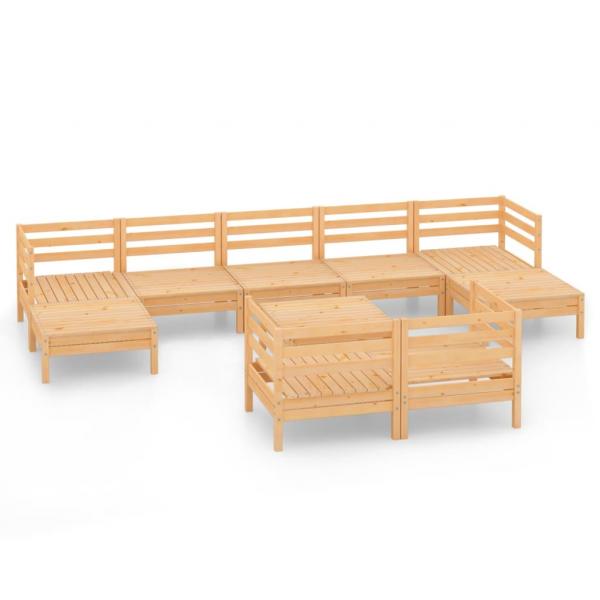 10-tlg. Garten-Lounge-Set Massivholz Kiefer