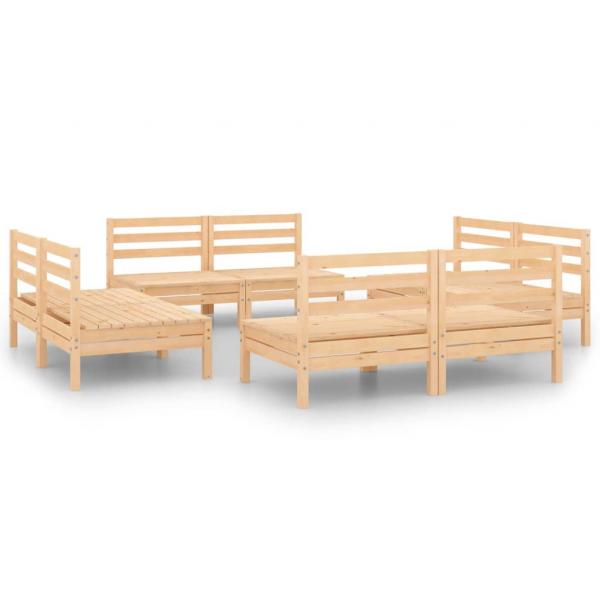 8-tlg. Garten-Lounge-Set Massivholz Kiefer