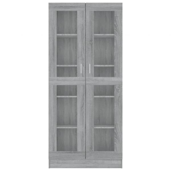 Vitrinenschrank Grau Sonoma 82,5x30,5x185,5 cm Holzwerkstoff