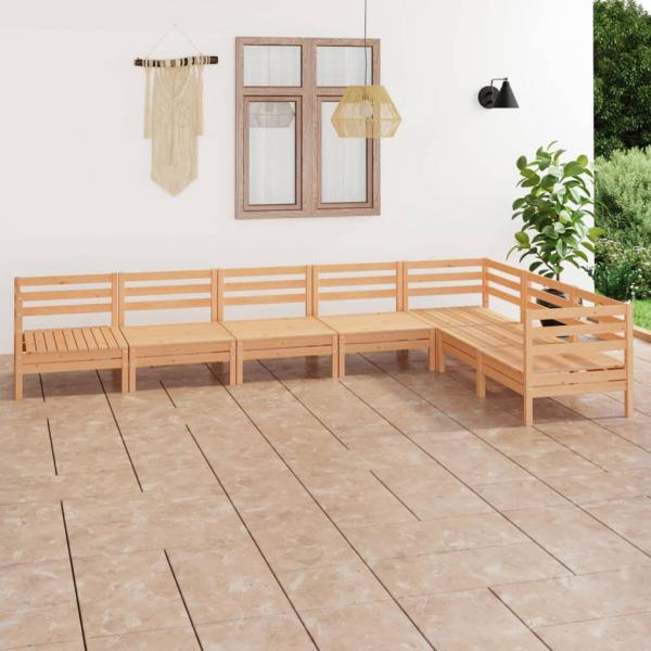 ARDEBO.de - 7-tlg. Garten-Lounge-Set Massivholz Kiefer