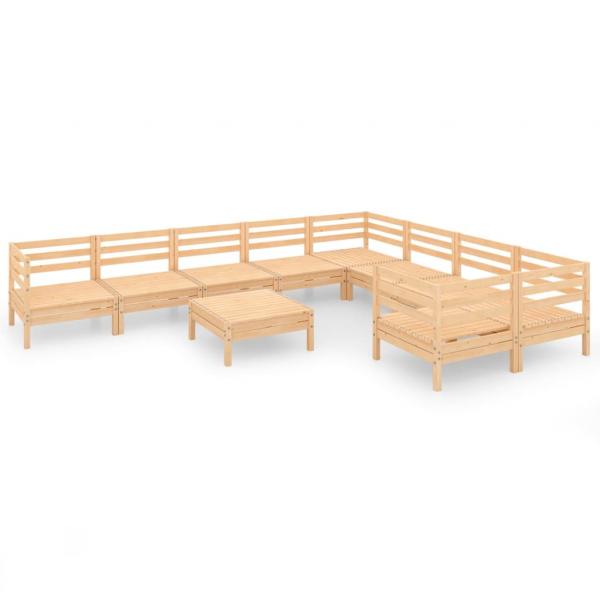 10-tlg. Garten-Lounge-Set Massivholz Kiefer