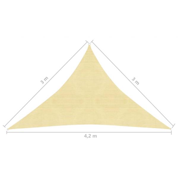 Sonnensegel 160 g/m² Beige 3x3x4,2 m HDPE