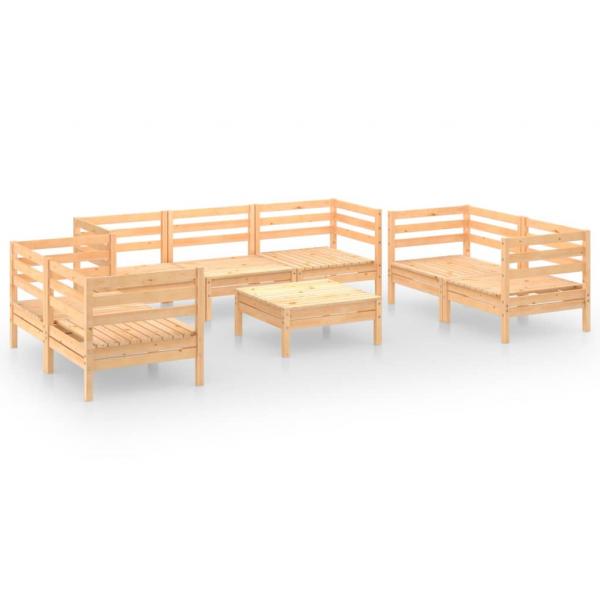 8-tlg. Garten-Lounge-Set Massivholz Kiefer