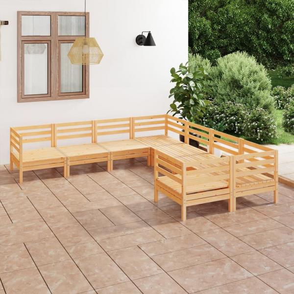 ARDEBO.de - 8-tlg. Garten-Lounge-Set Massivholz Kiefer