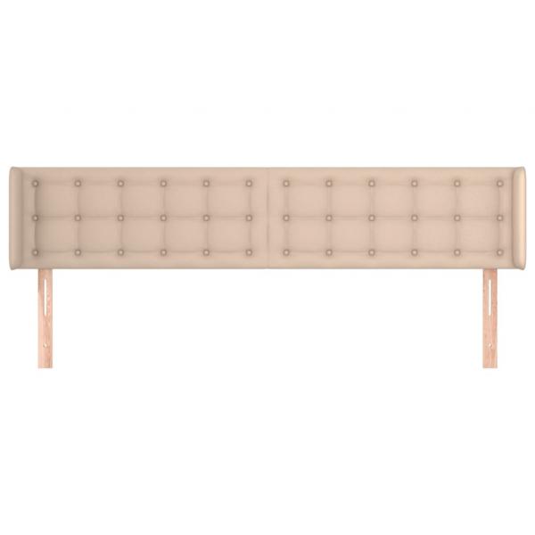 Kopfteil mit Ohren Cappuccino-Braun 163x16x78/88 cm Kunstleder