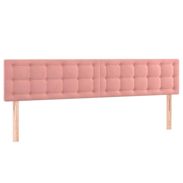 Kopfteile 2 Stk. Rosa 80x5x78/88 cm Samt