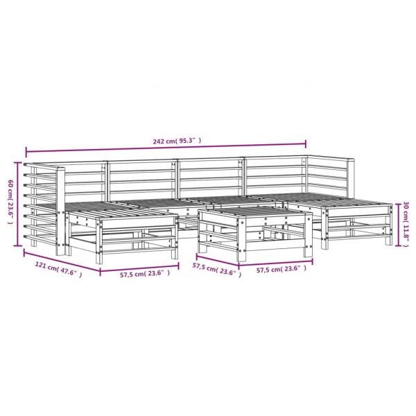 7-tlg. Garten-Lounge-Set Massivholz Kiefer