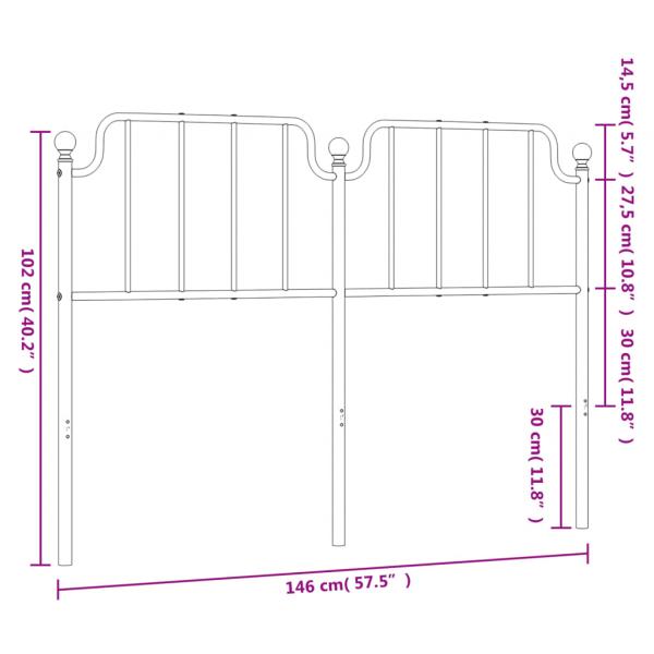 Kopfteil Metall Schwarz 140 cm