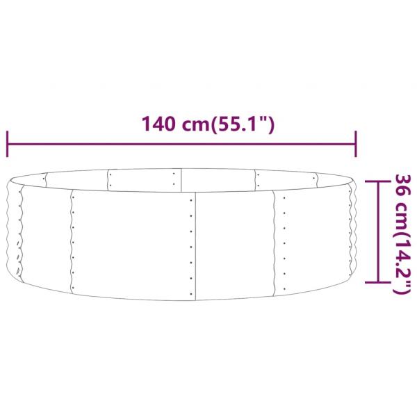 Hochbeet Pulverbeschichteter Stahl 140x140x36 cm Anthrazit