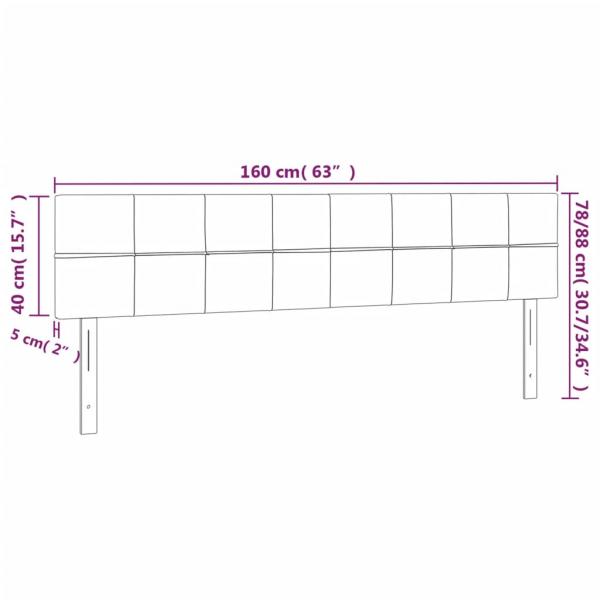 LED Kopfteil Dunkelbraun 160x5x78/88 cm Stoff